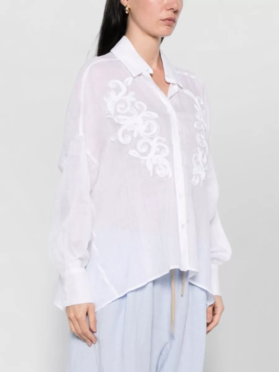 Ermanno Firenze Embroidered Long-Sleeve Blouse