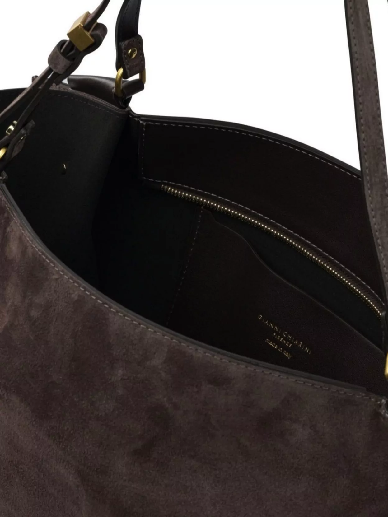 Gianni Chiarini Suede Finish Shoulder Bags With Metal Accents