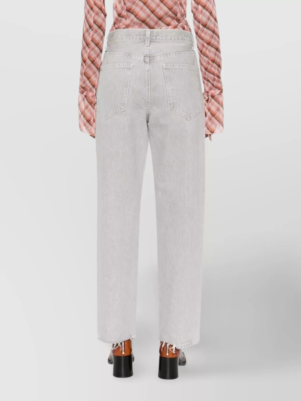 Agolde Denim Trousers With Belt Loops In White