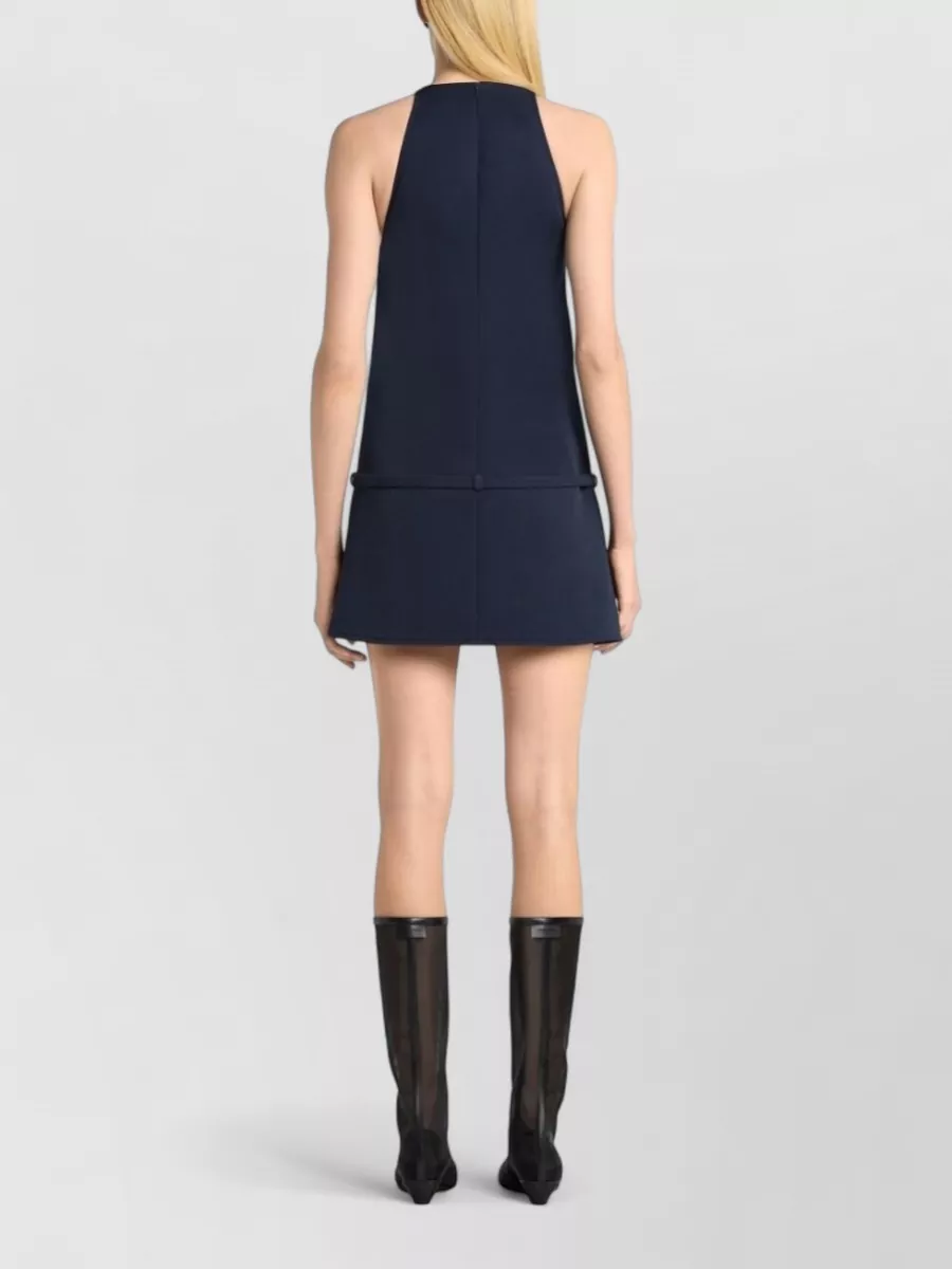 Courrèges Twill Sleeveless Belted Mini Dress