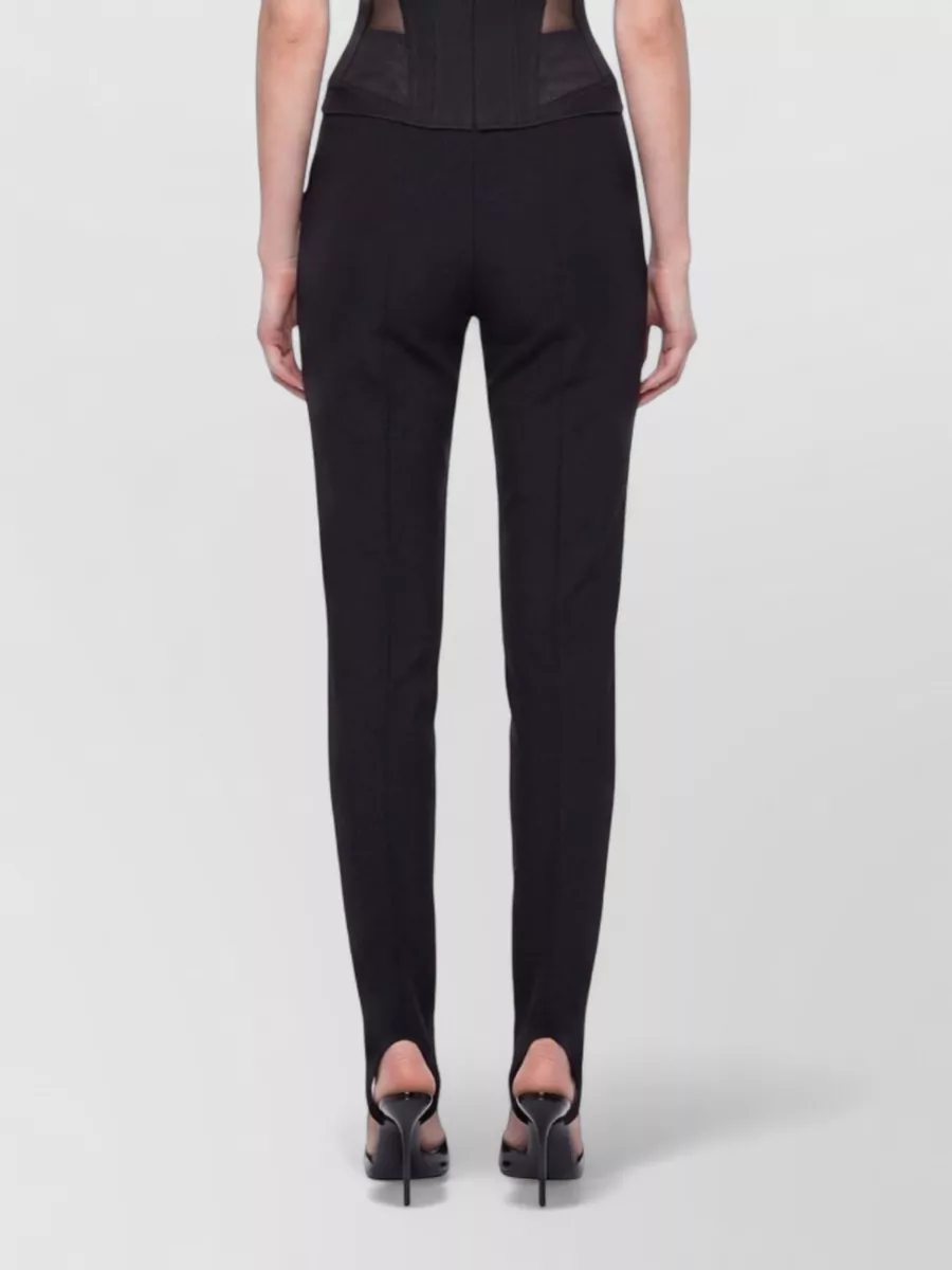 Mugler Wool Straight-Leg Tailored Trousers