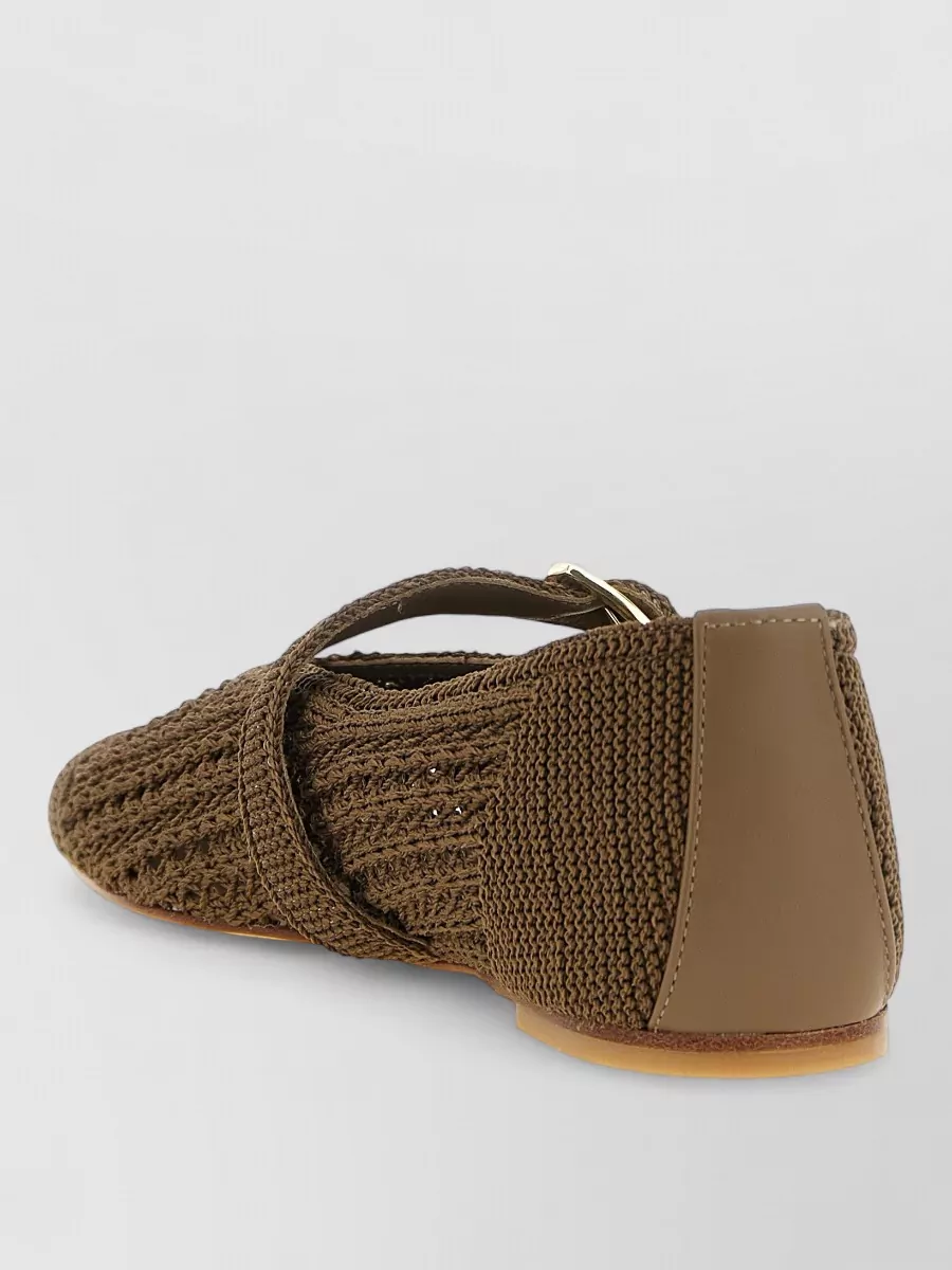 Stuart Weitzman Crochet Mary Jane Ballerina Shoes