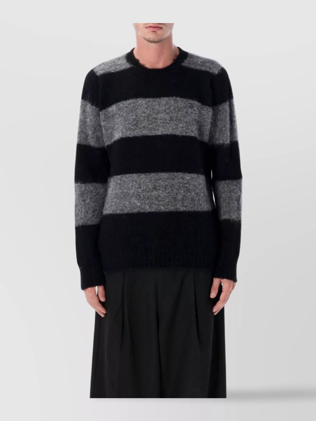 Howlin' Chunky Stripe Wool Sweater In Black