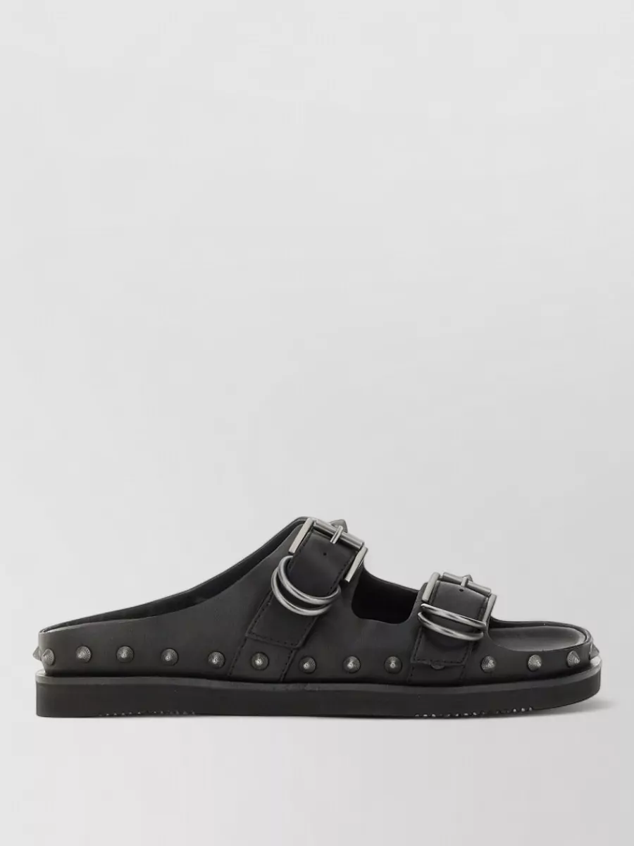 Ash Leather Slides