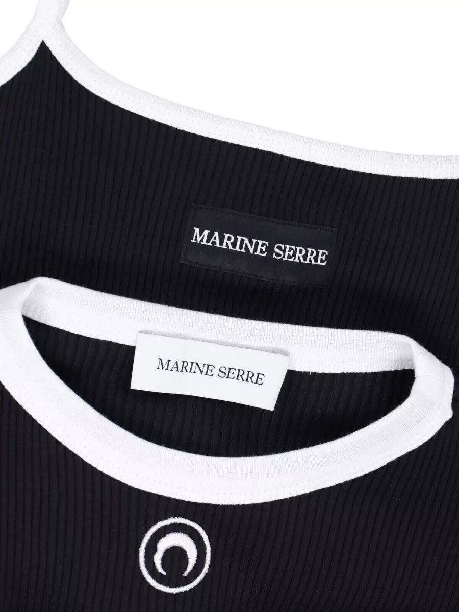 Marine Serre Cotton Long-Sleeve Camisole
