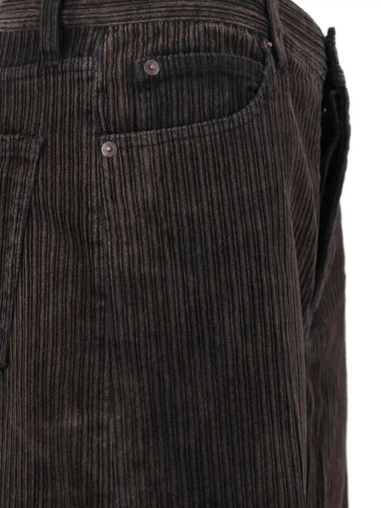 Frame Wide-leg Corduroy Trousers And Pockets In Brown