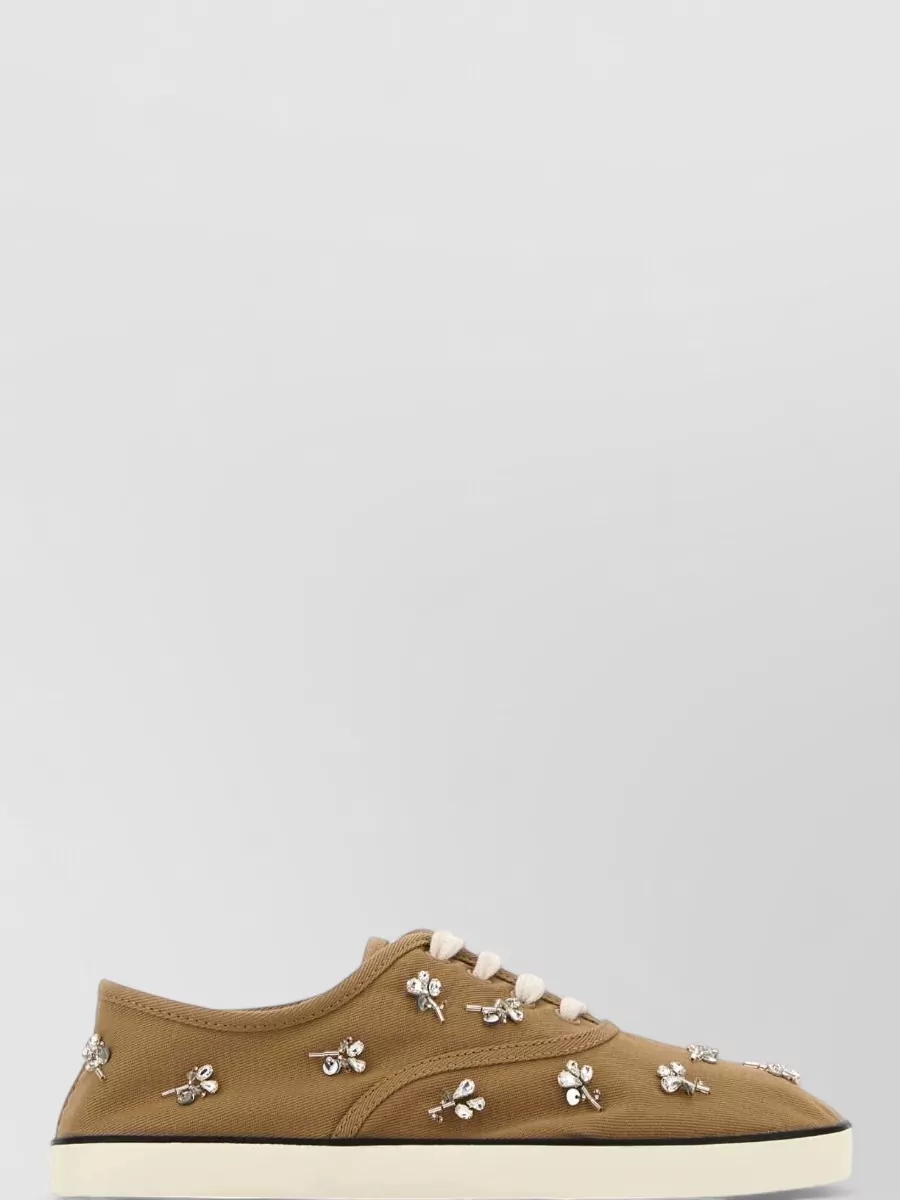 Miu Miu Canvas Lace-Up Sneakers