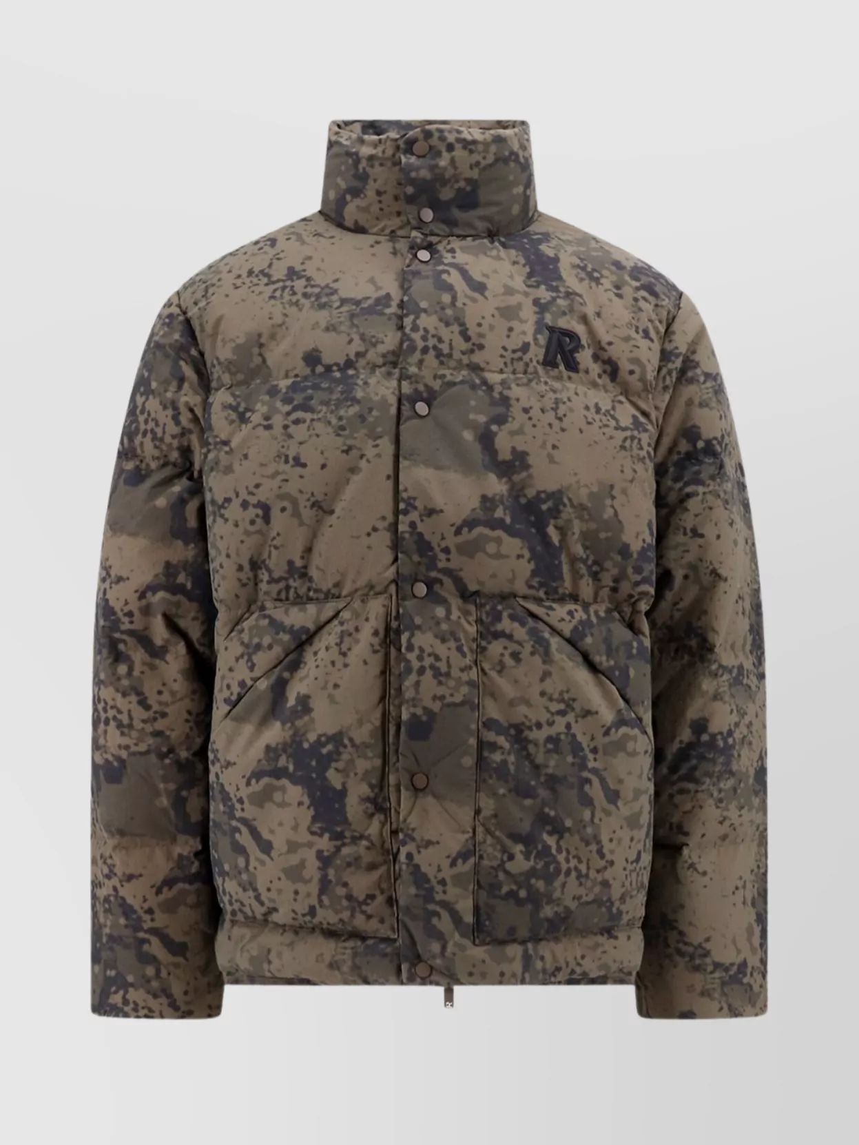 Shop Represent Camouflage Motif Quilted Nylon Jacket