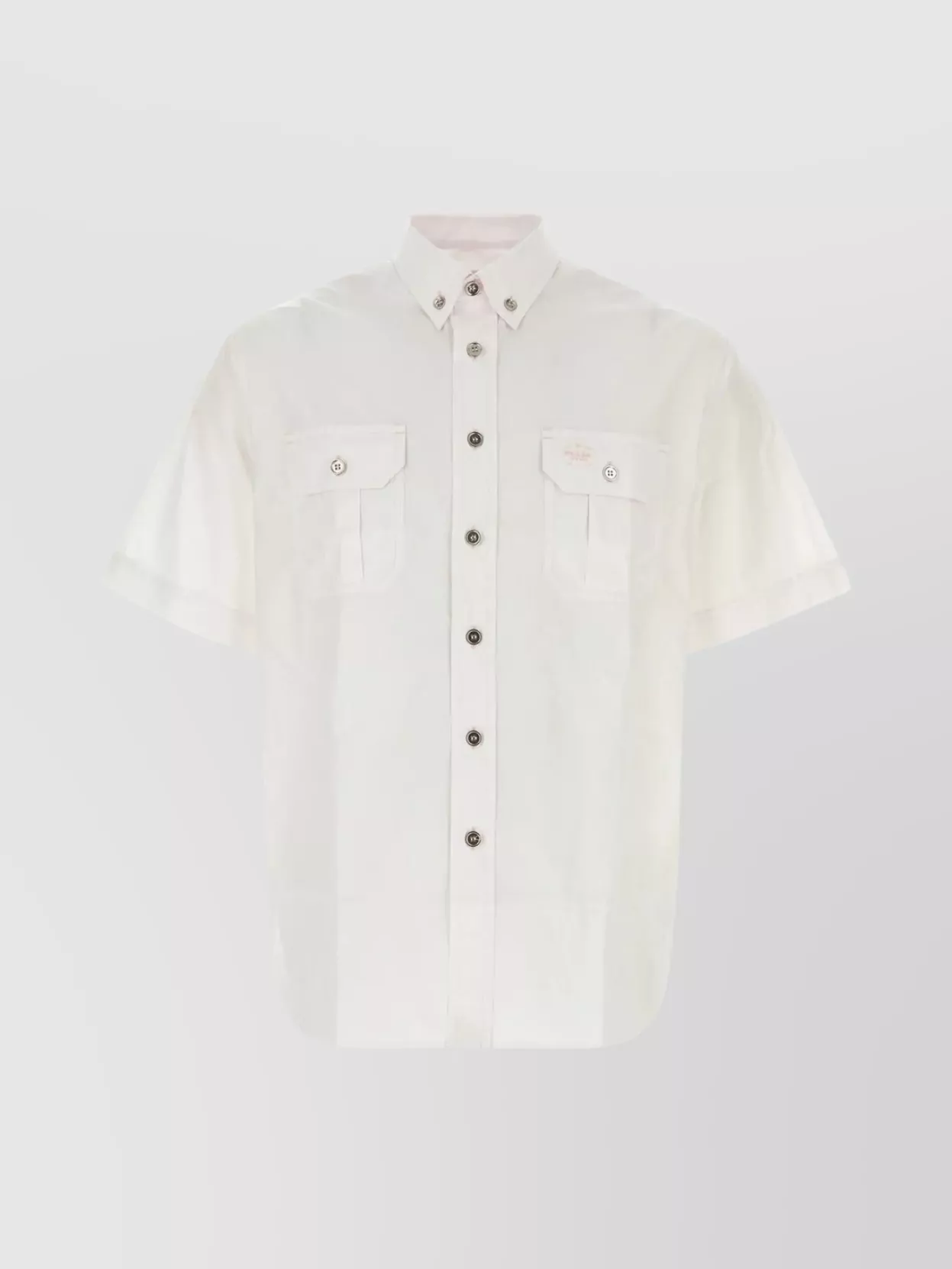 Shop Prada Button-down Collar Poplin Shirt In White