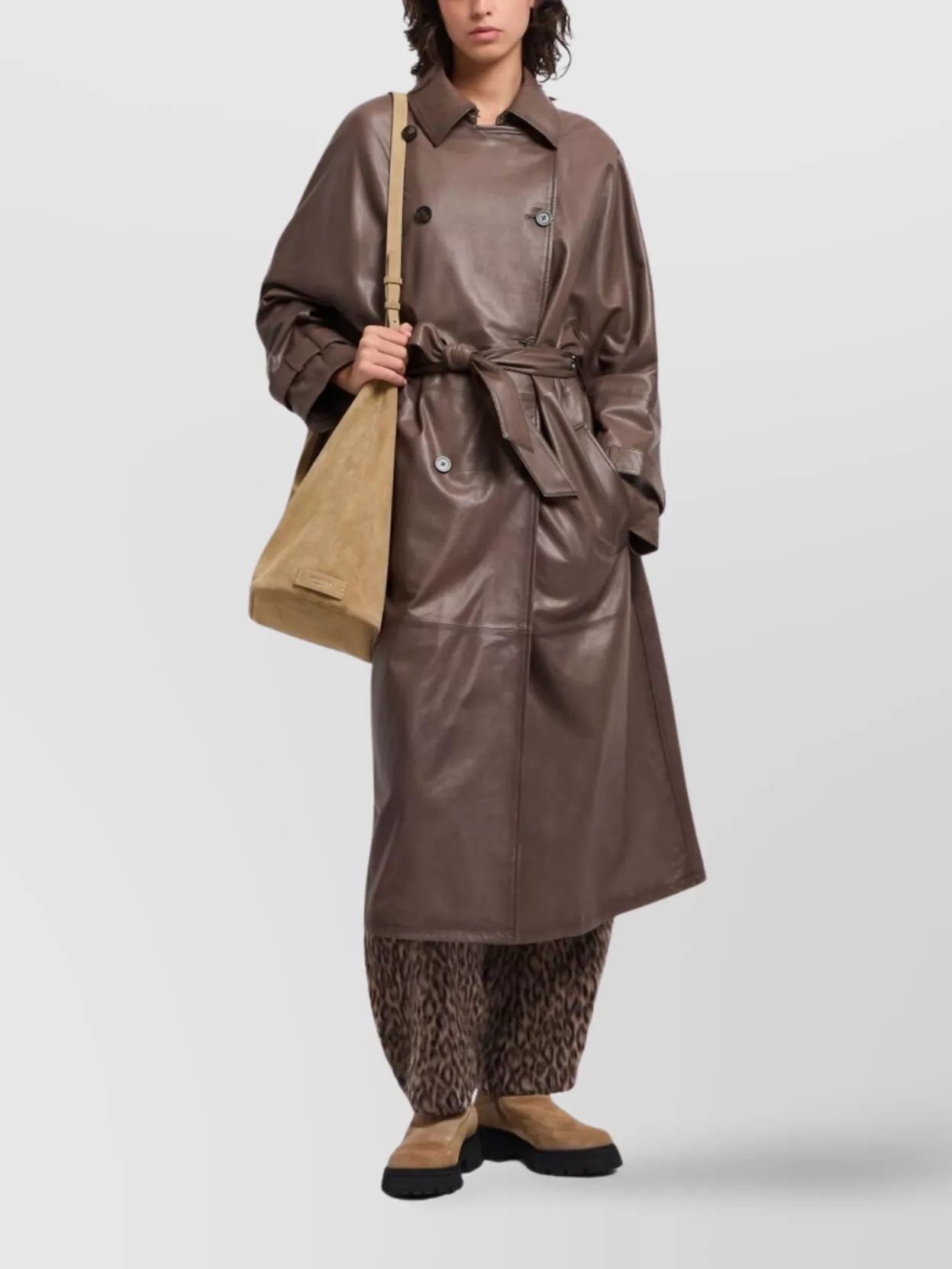 Emporio Armani Stylish Raincoat Featuring Belted Waist In Brown