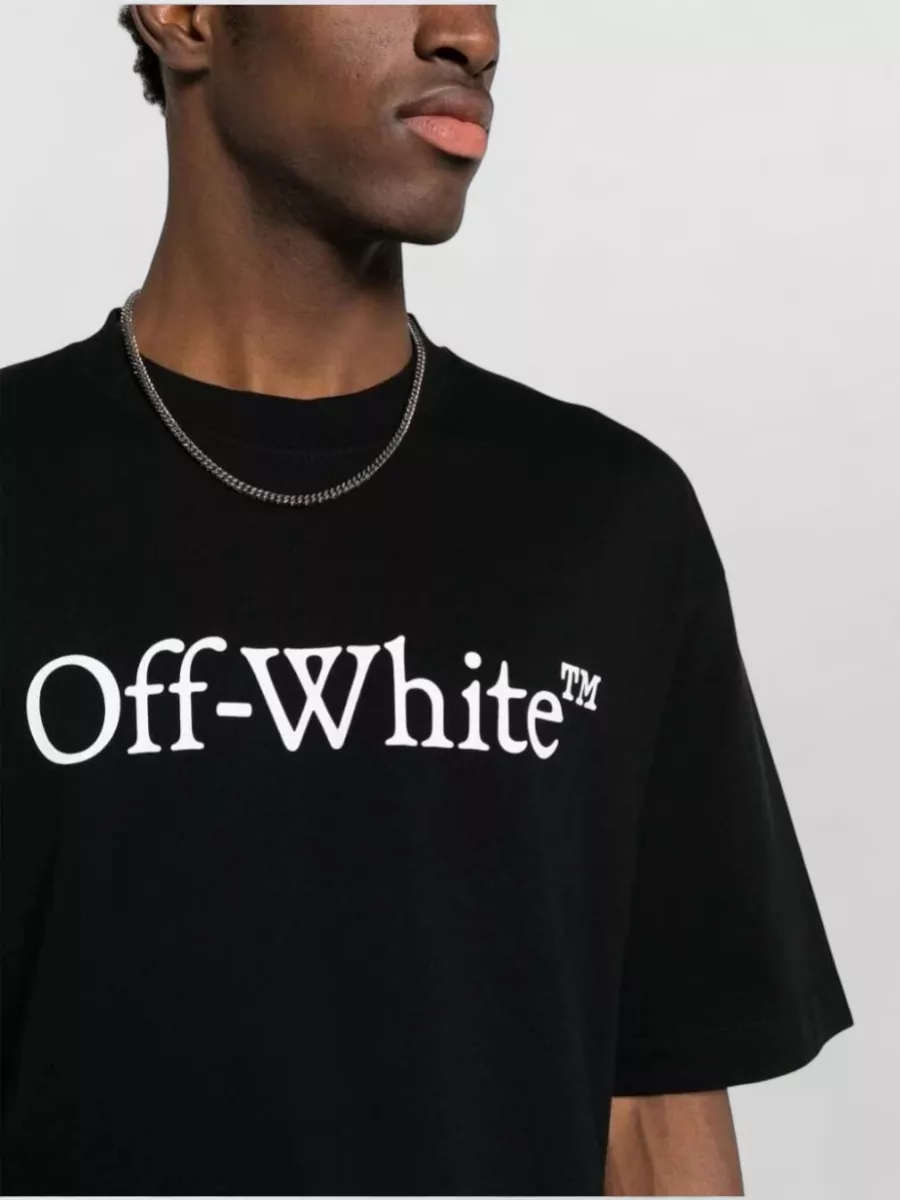 Off-White Big Bookish Skate Cotton Crew Neck T Shirt