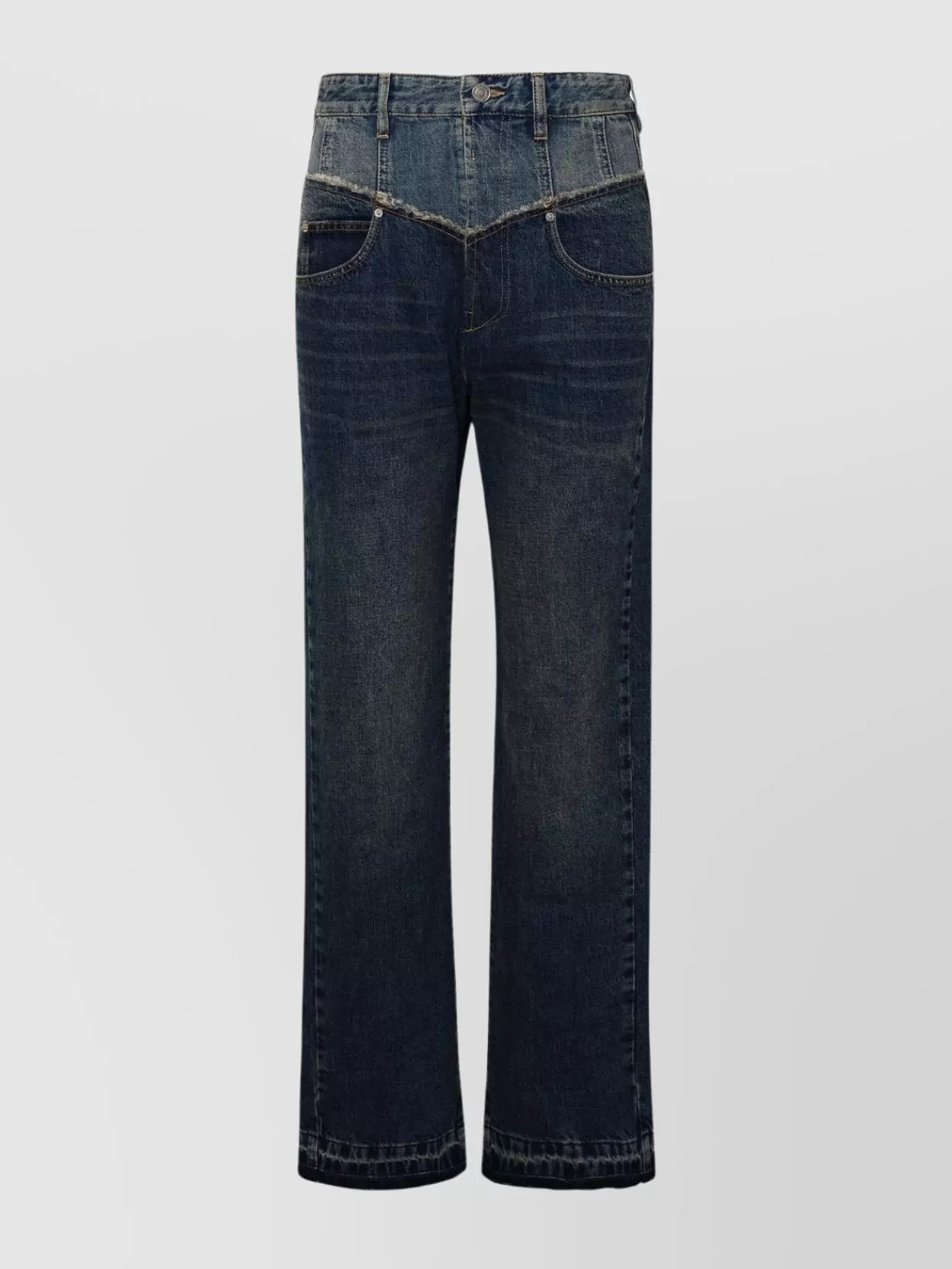Shop Isabel Marant 'noemie' Wide Leg Jeans With Contrast Stitching