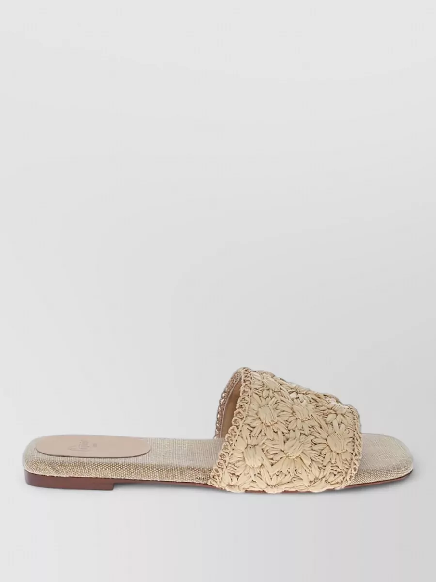 Castaner Sandals Flat Sole Open Toe Embroidery