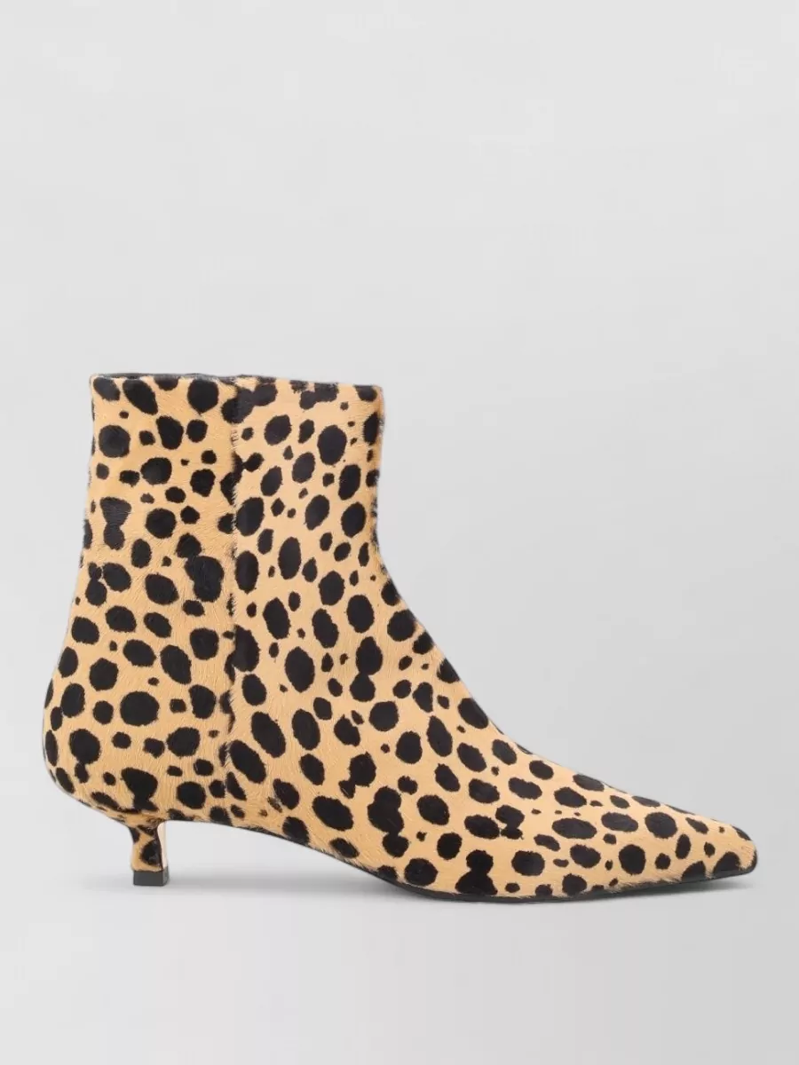 Aeyde Sofie Kitten Heel Ankle Boots Animal Print