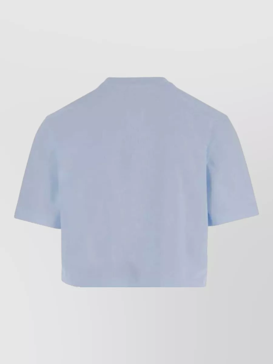 Jacquemus Cropped Embroidered Logo Cotton T-Shirt
