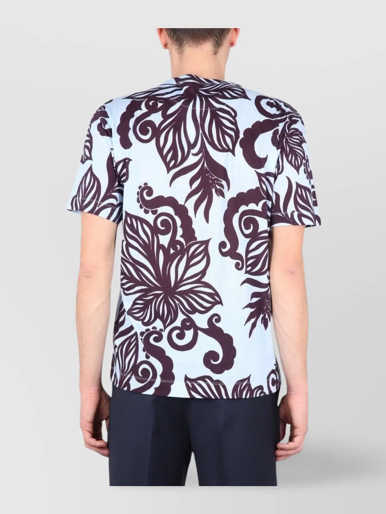 Dries Van Noten Floral Print Round Neck Short Sleeve T-Shirt