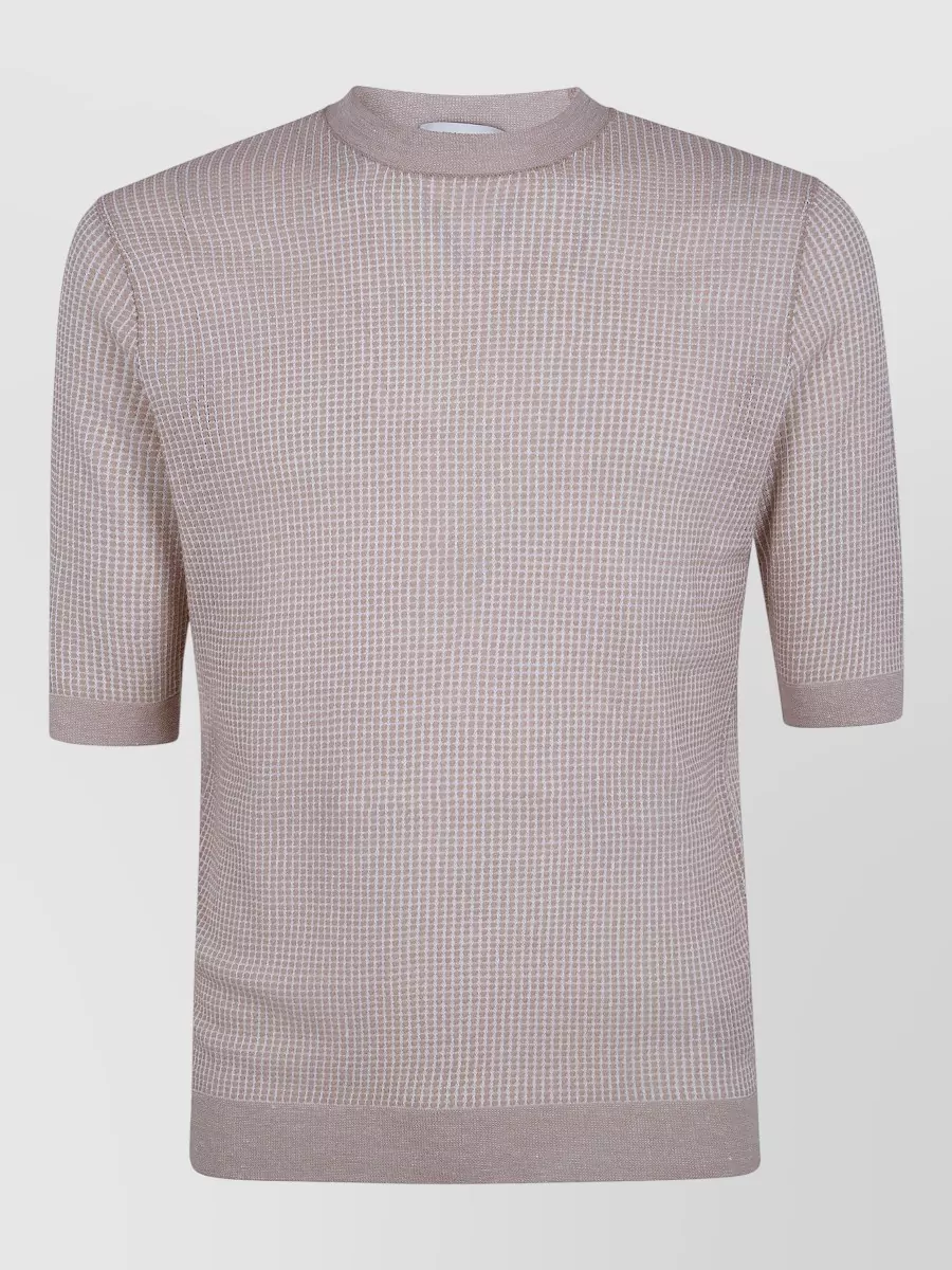 Ballantyne cotton linen fine-knit round-neck sweater