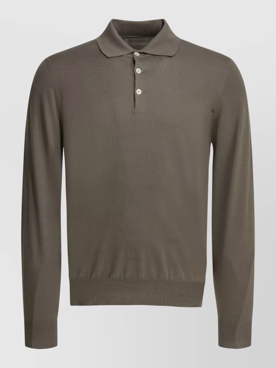 Brunello Cucinelli Cotton Long-Sleeve Polo Shirt