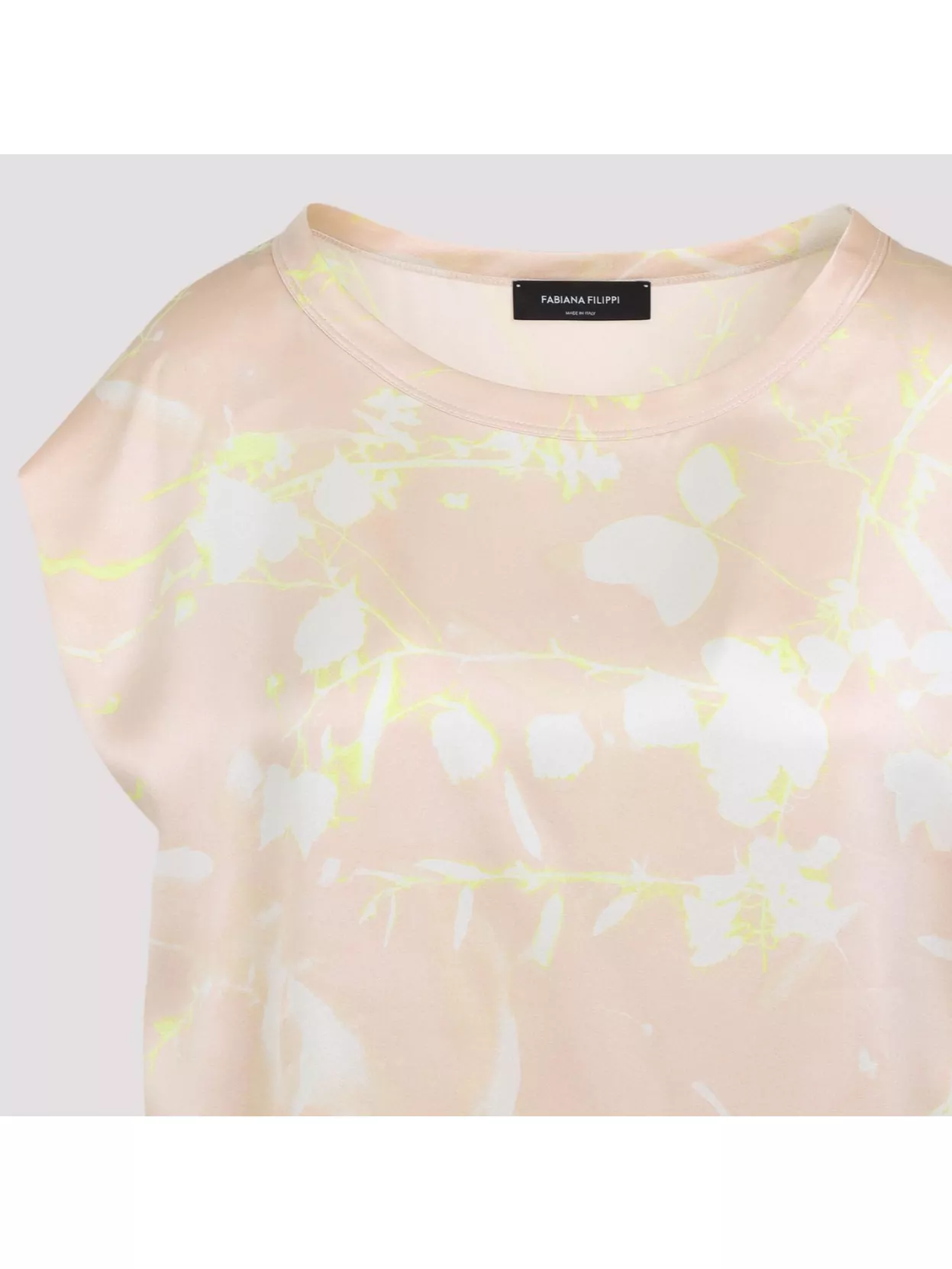 Fabiana Filippi Tilia Print Silk Top In Neutrals