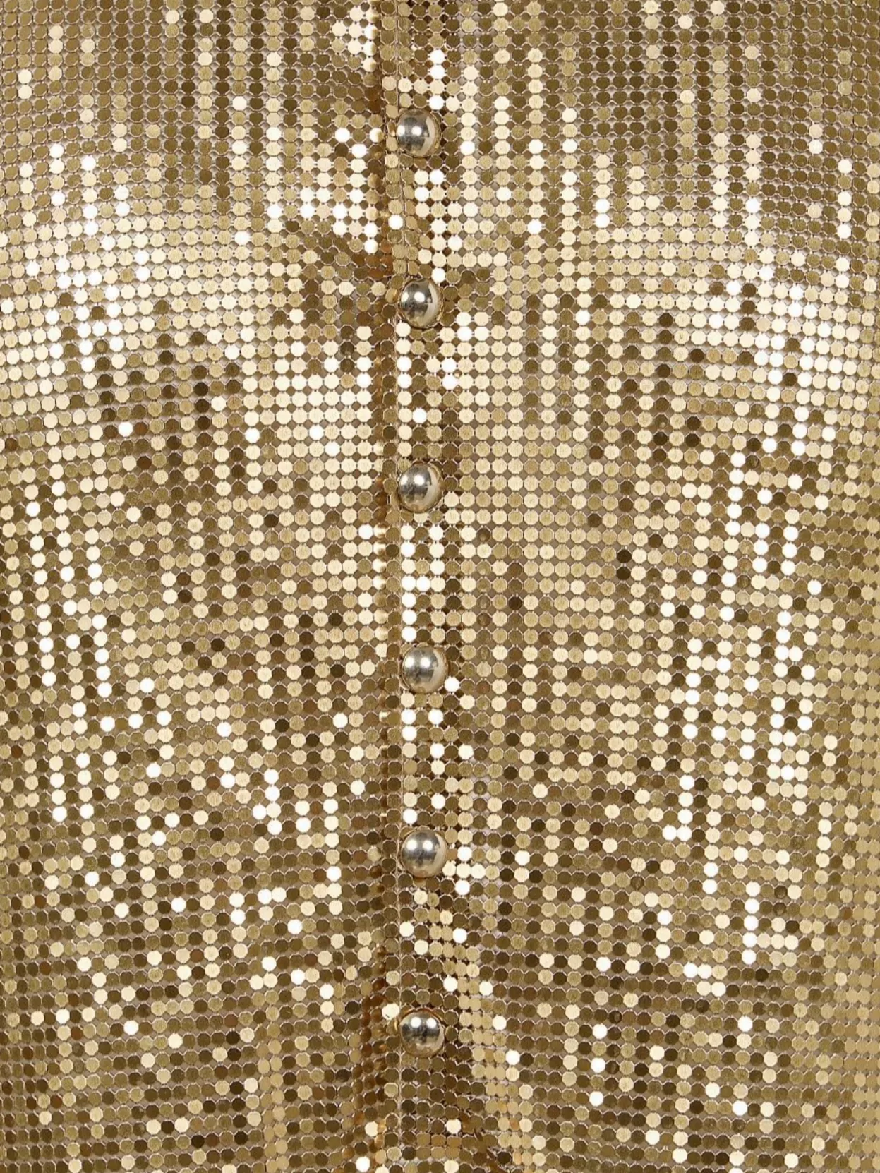 Paco Rabanne Metallic Sequin Button Skirt