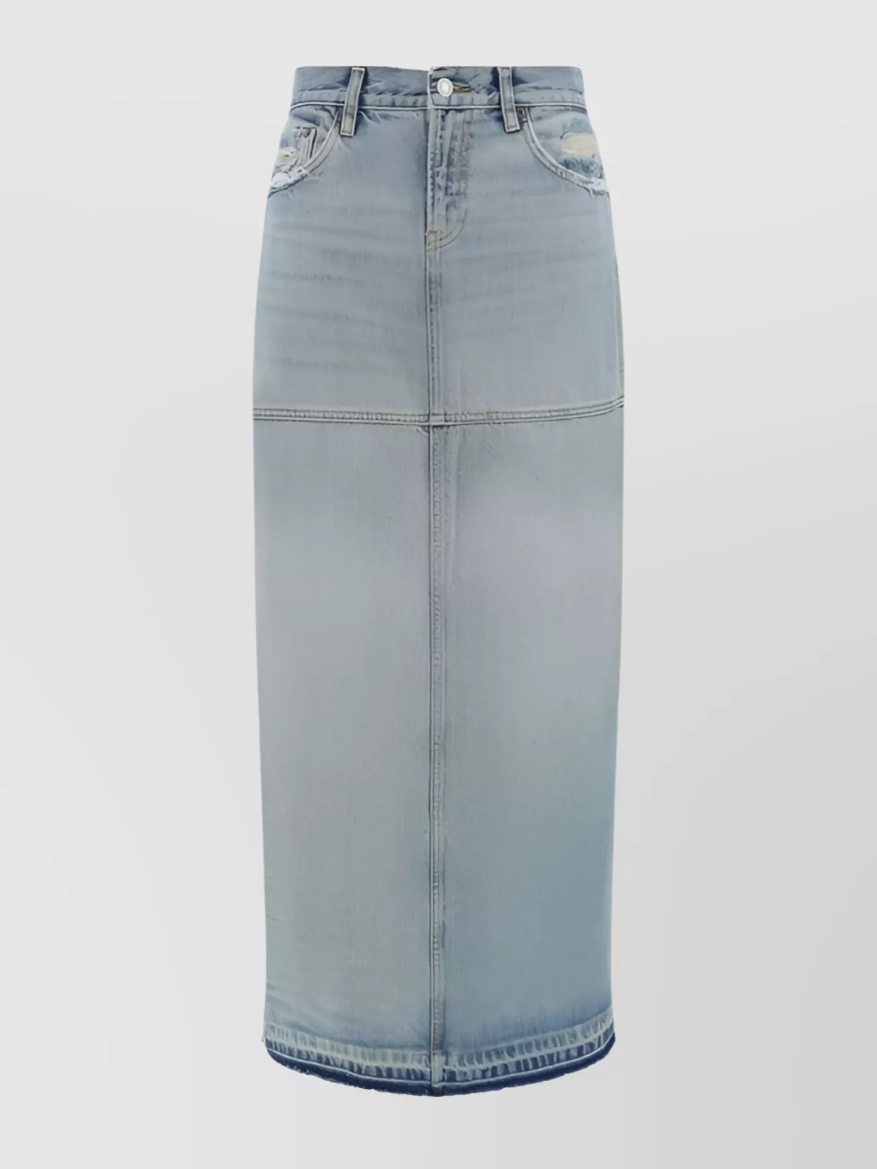 Shop Re/done Distressed Cotton Denim Skirt Slits Detail