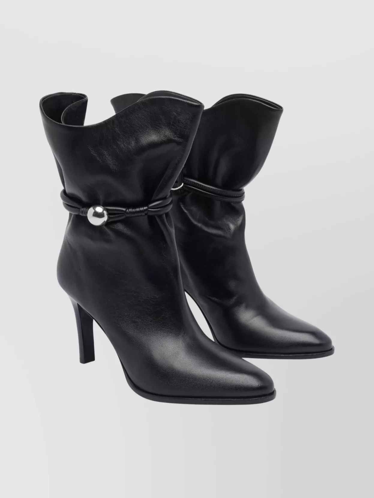 Isabel Marant Pointed Toe Ankle Length Boots With Metal Detail In Black