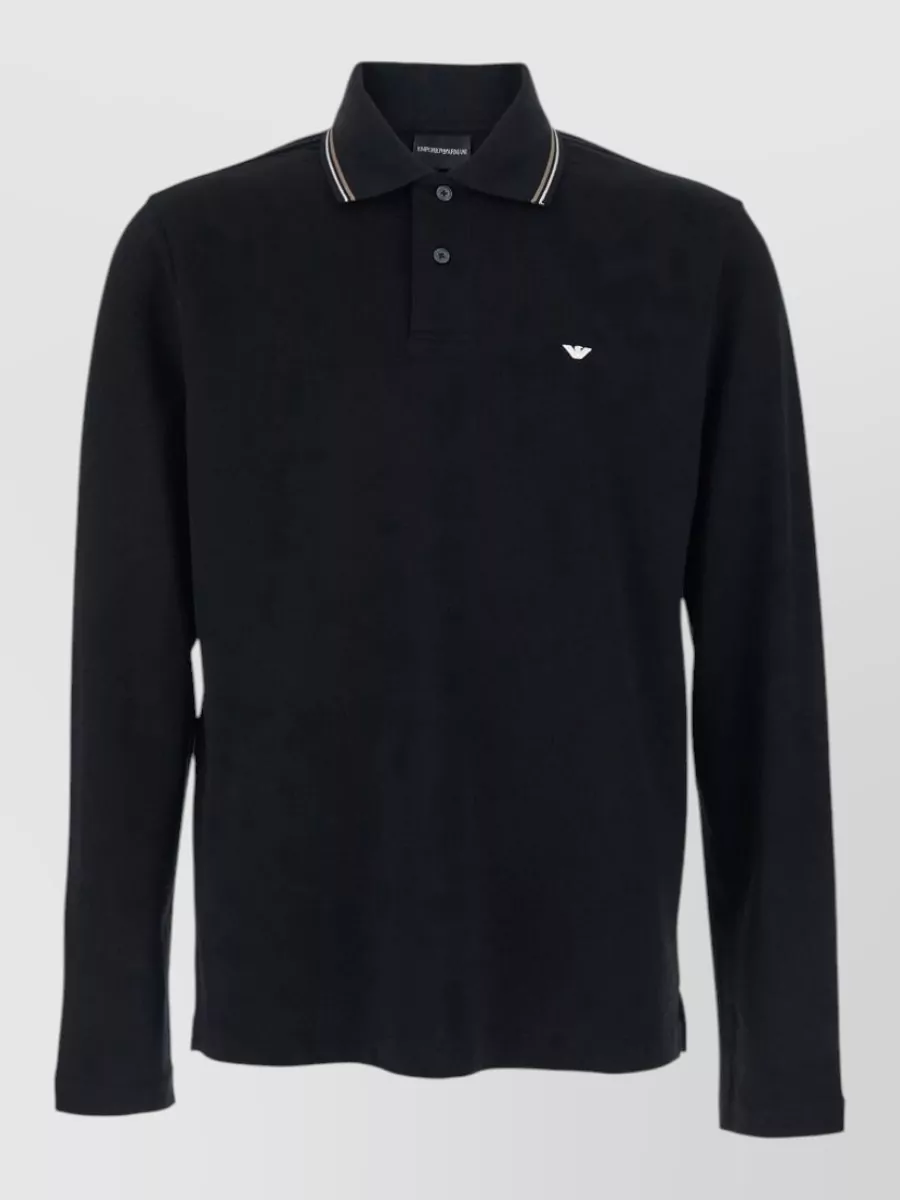 Emporio Armani cotton long-sleeve polo shirt