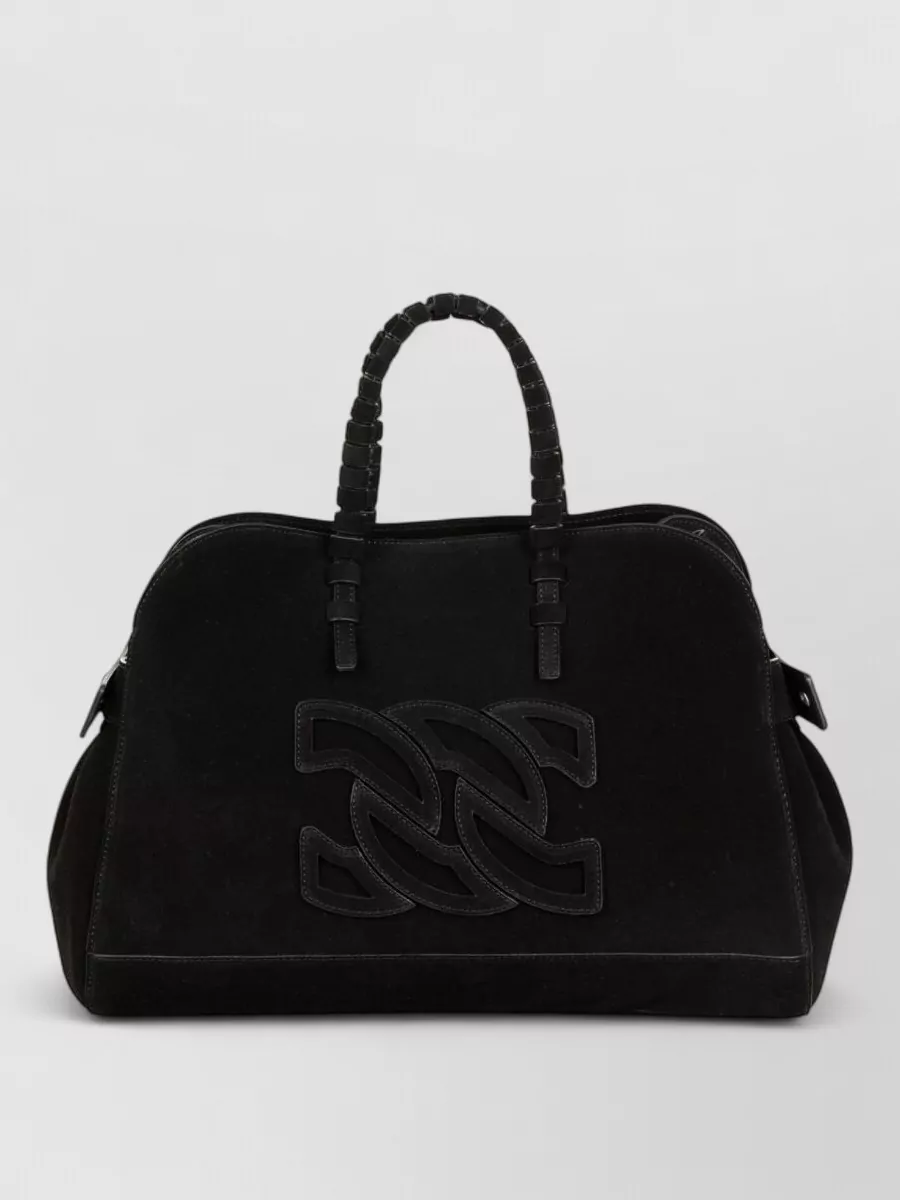 Casadei leather appliqué shoulder bag