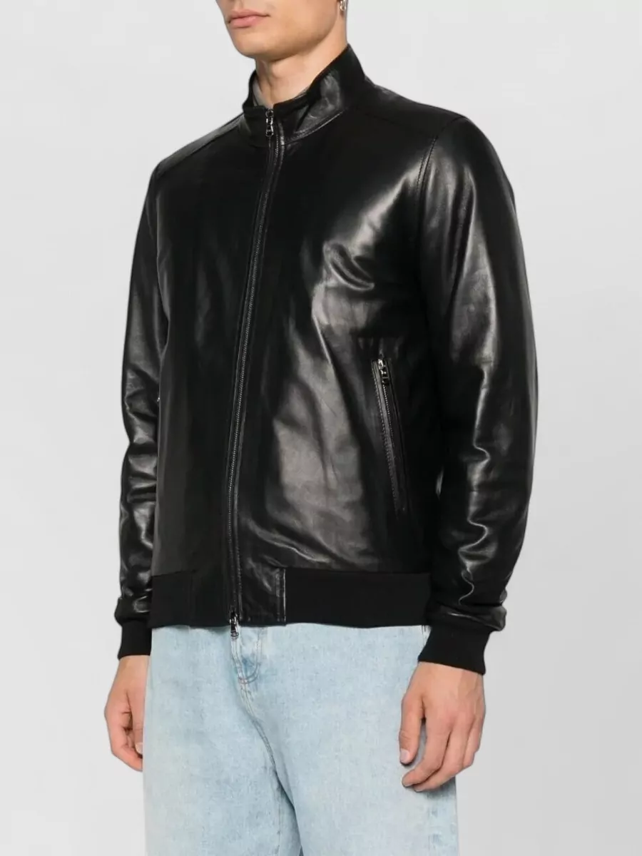 Barba Napoli Leather Biker Jacket