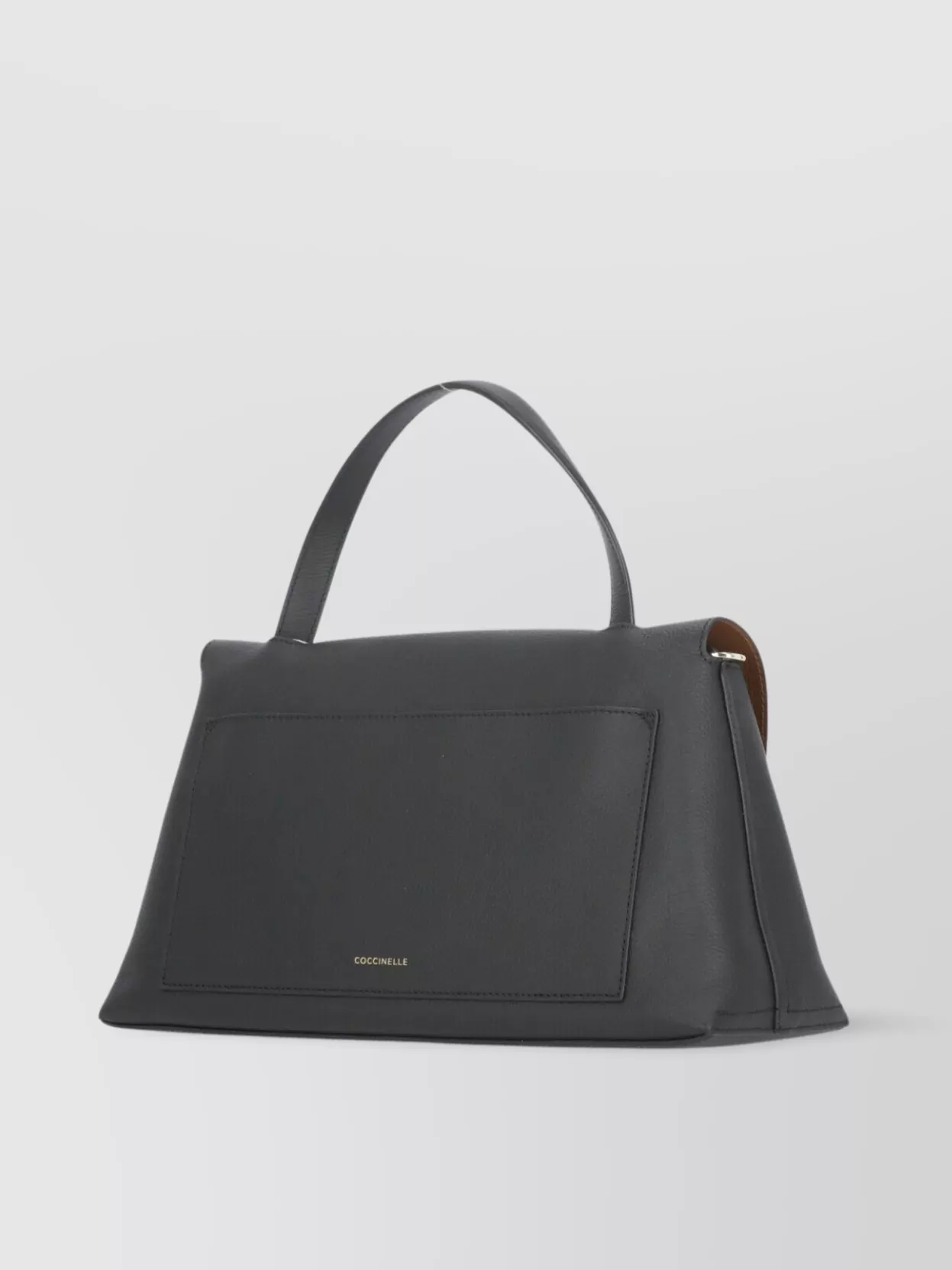 Coccinelle Pebbled Leather Shoulder Bag With Gold Hardware