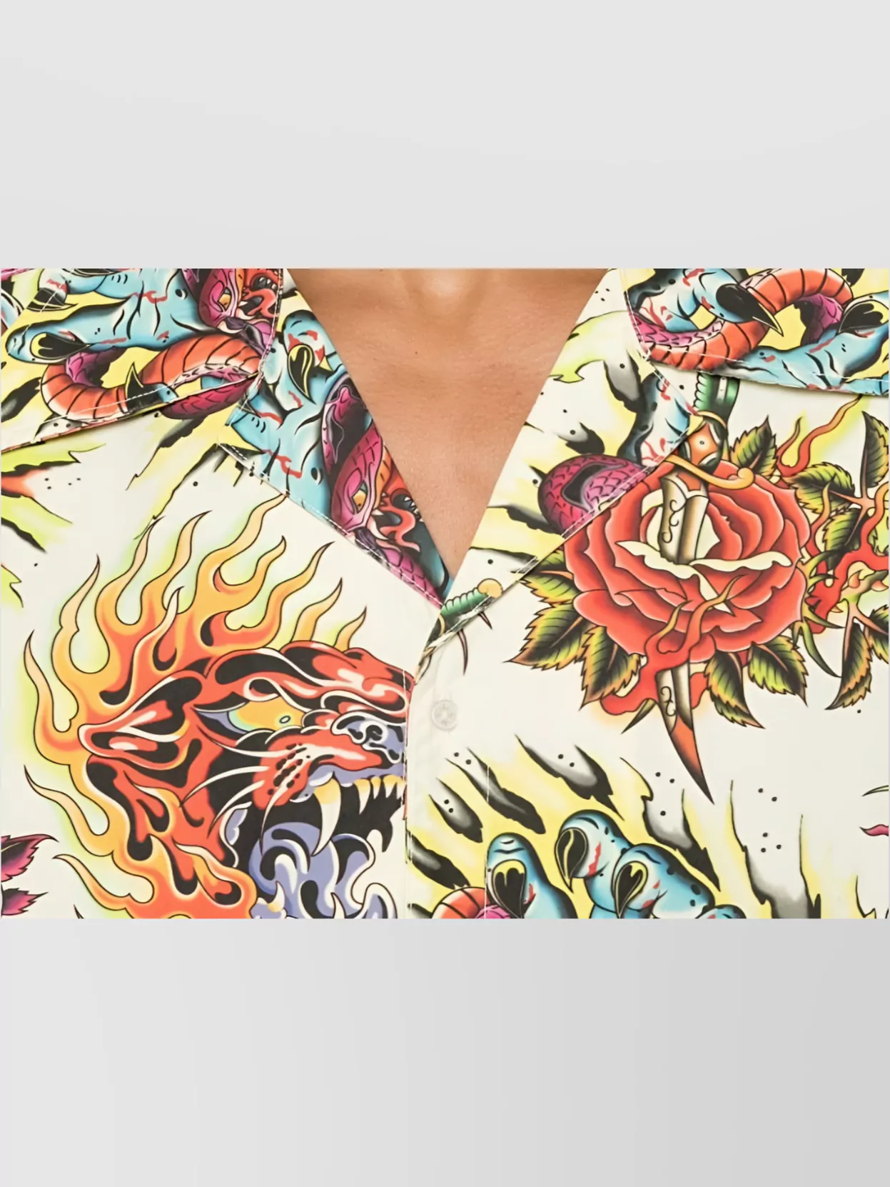 Luu Dan Oversized Shirt Featuring Tattoo Print