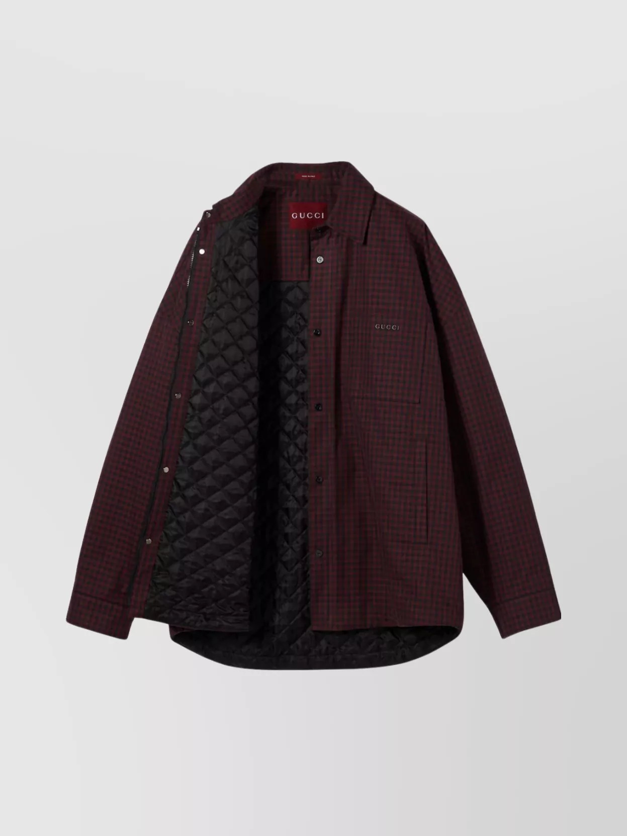 Gucci Padded Jacket Featuring Gingham Pattern