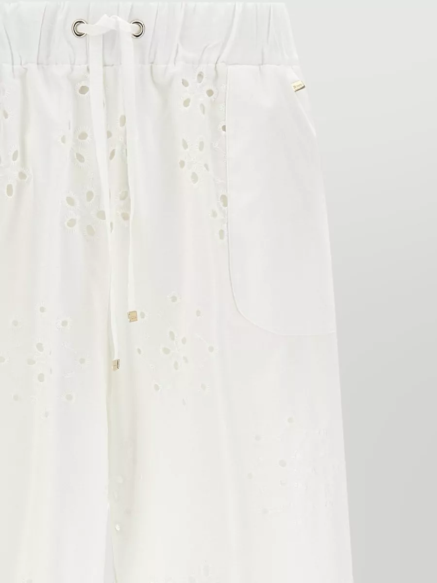 Herno Broderie Anglaise Wide-Leg Trousers