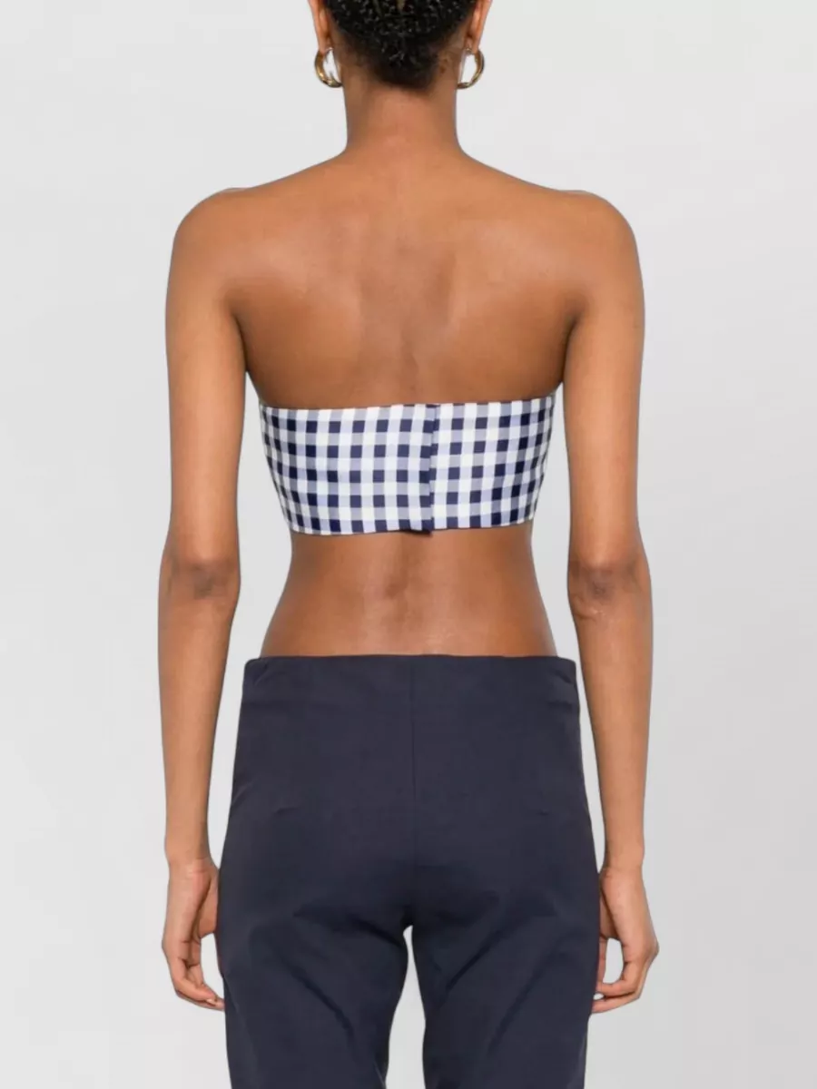 Self-Portrait Gingham Bandeau Bikini Top