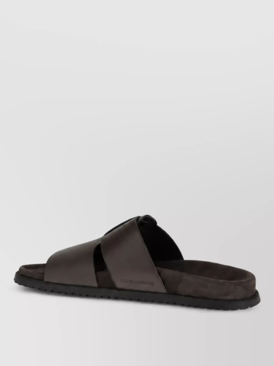 Dolce&Gabbana Calf Leather Slide Sandals
