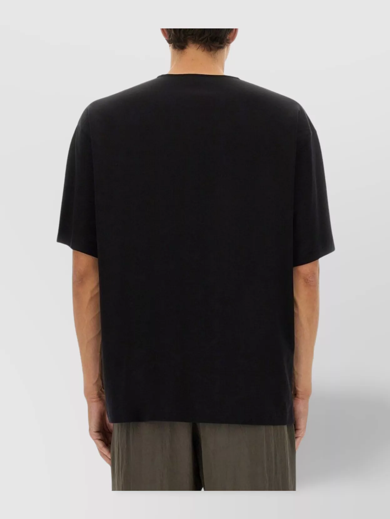 Lemaire Round Neck T-shirt With Short Sleeves And Chest Pocket In Black