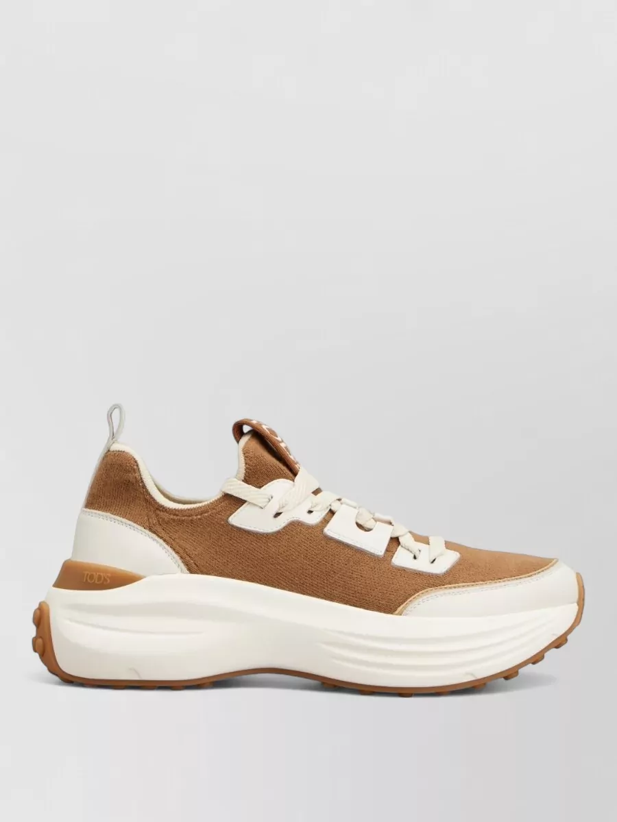 Tod's Low Top Sneakers Nylon Silk Contrast Sole