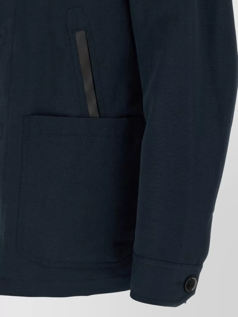 Brioni Linen Blend Shirt Collar Lightweight Jacket