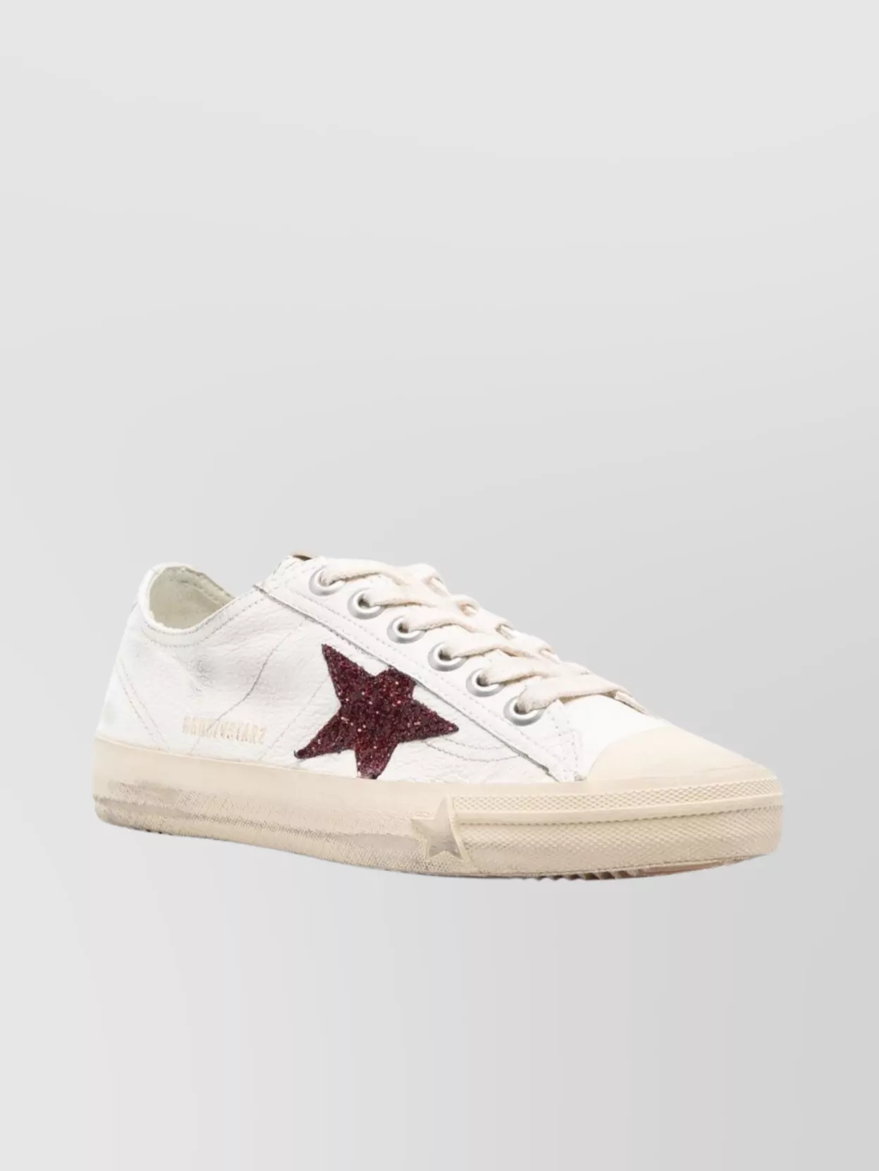 Golden Goose Star Patched Distressed Leather Sneakers