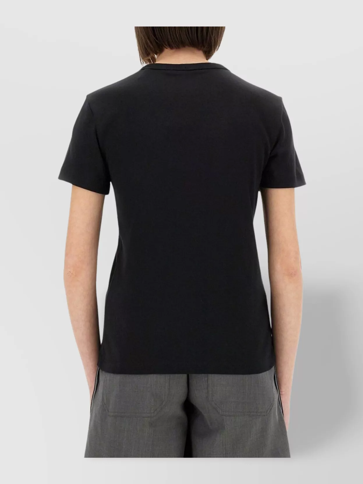 Helmut Lang Logo Embroidered Crew Neck Short Sleeve Top