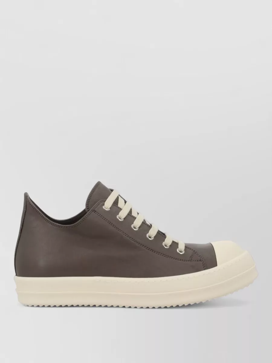 Rick Owens Leather Low-Top Sneakers