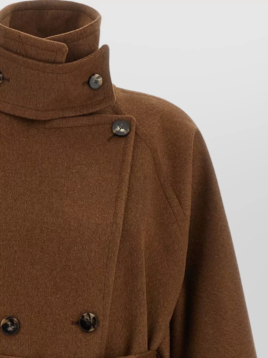 Alberto Biani Wool Double-Breasted Belted Coat