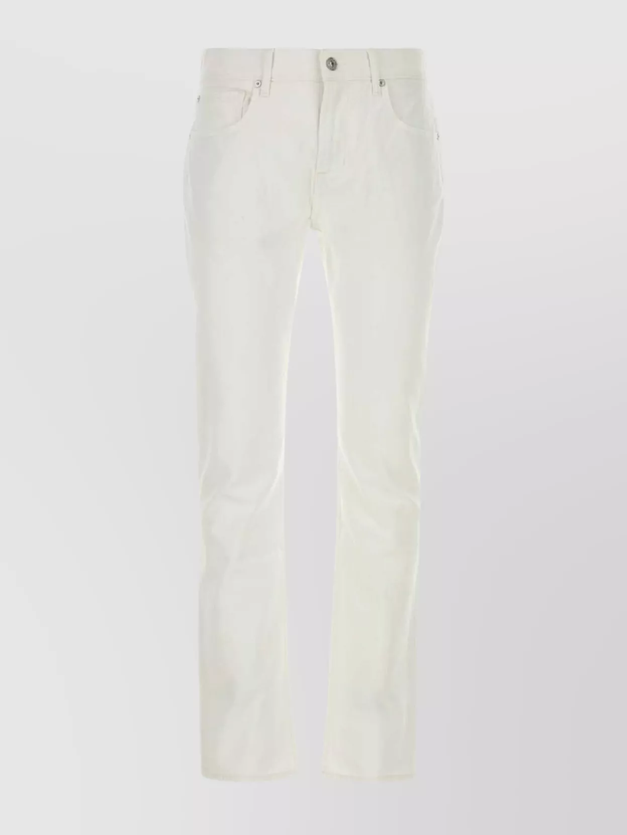 Shop 7 For All Mankind Stretch Denim Straight Jeans With Back Pockets