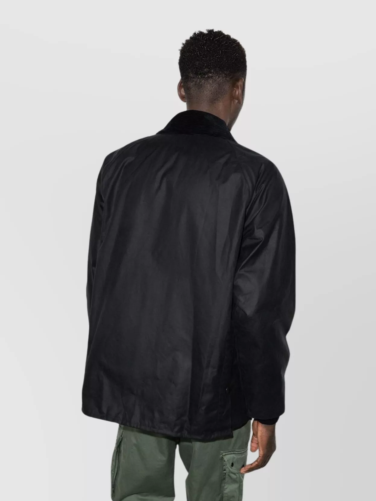 Barbour Jacket Waxed Cotton Corduroy Collar