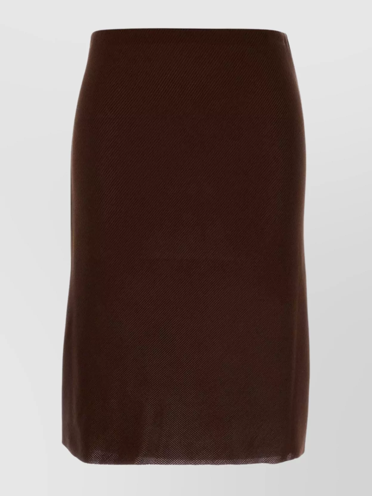 Miu Miu High-waisted Knee-length Silk Skirt In Burgundy