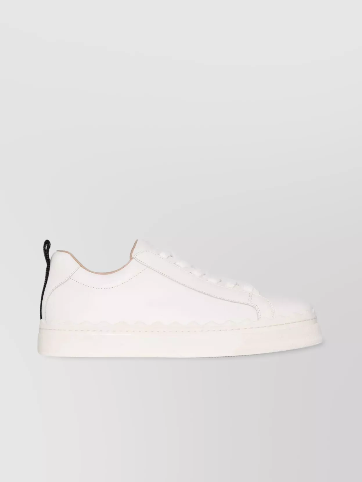 Shop Chloé Scalloped Trim Low-top Sneakers In White