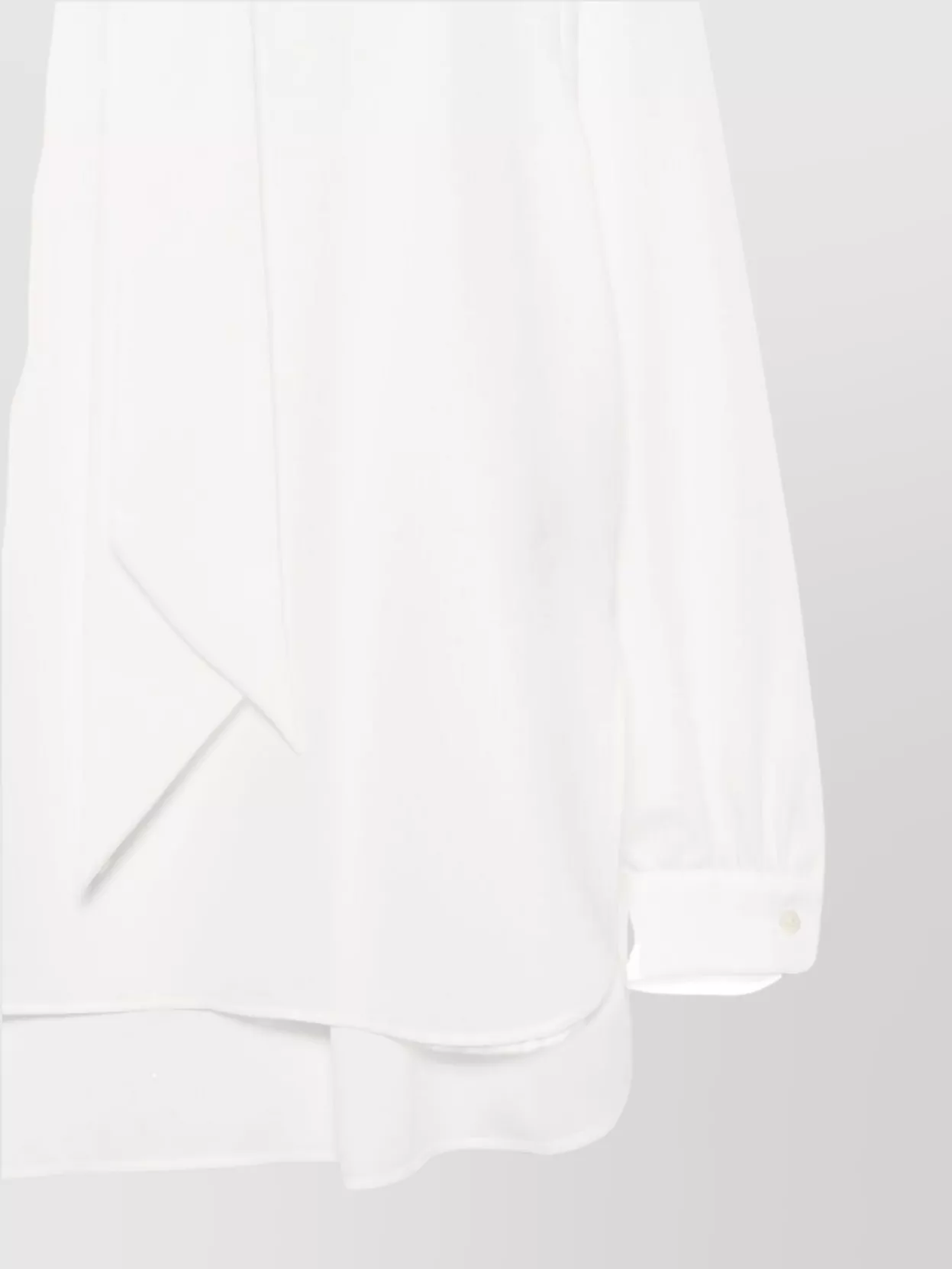 Emporio Armani Neck Tie Blouse High-low Hem In White