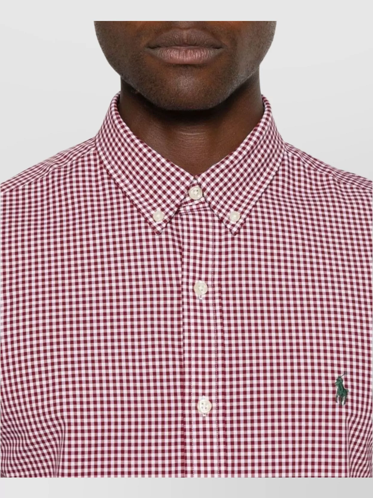 Ralph Lauren Checked Cotton Blend Shirt With Button-Down Collar