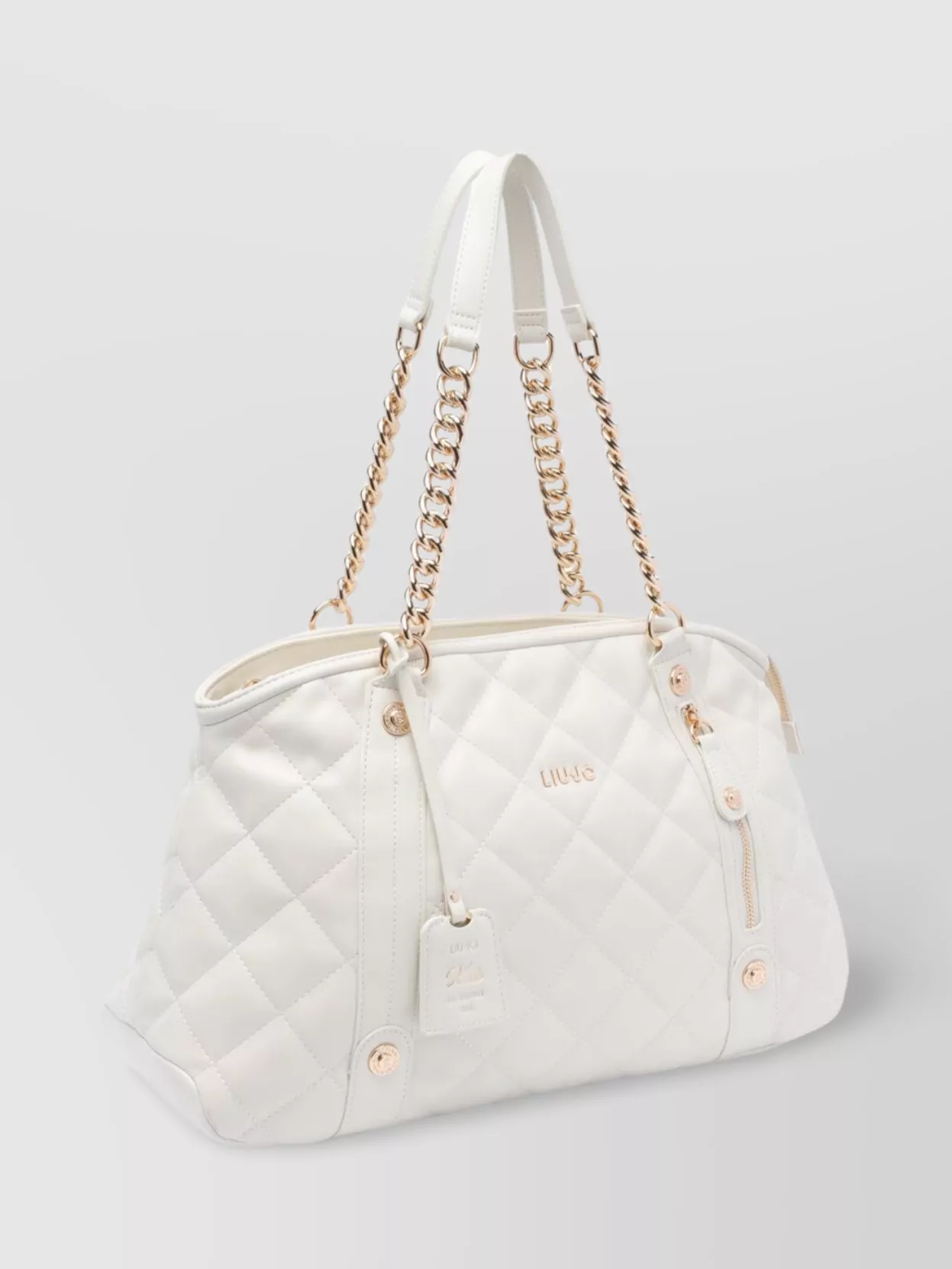 Liu •jo Liu Jo Cream Quilted Bag With Logo