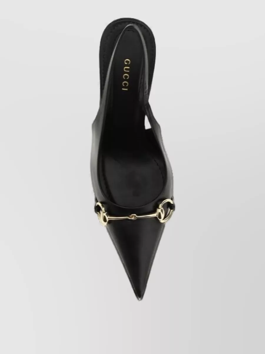 Gucci Leather High Heel Mules